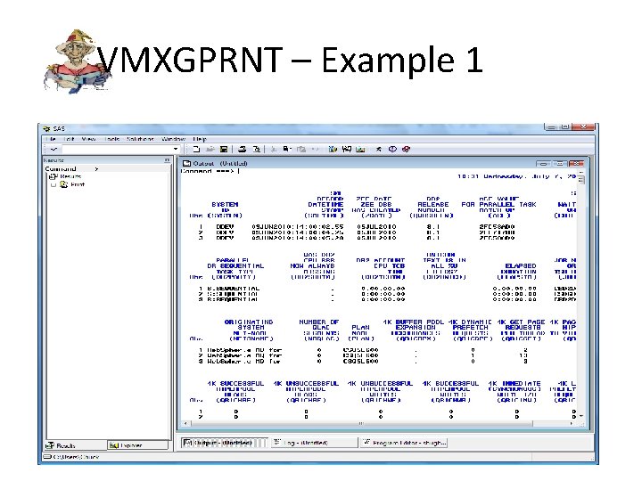 VMXGPRNT – Example 1 