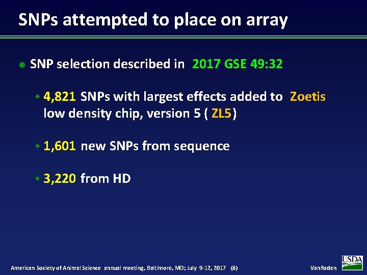 SNPs attempted to place on array l SNP selection described in 2017 GSE 49: