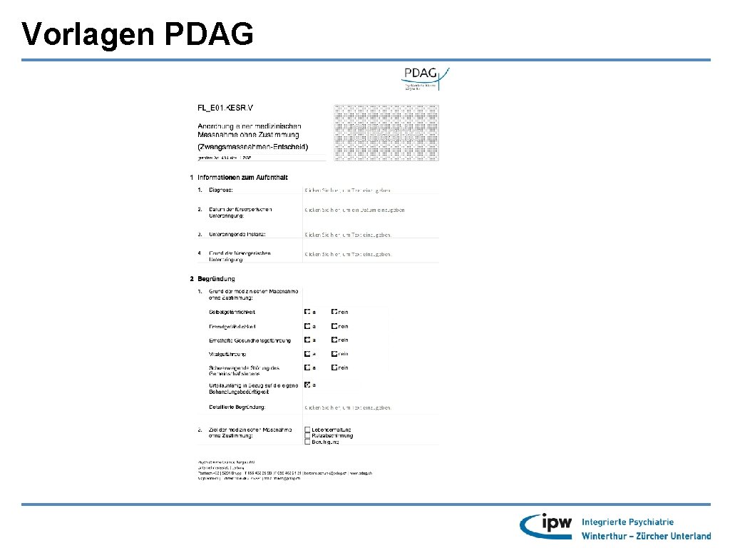 Vorlagen PDAG 