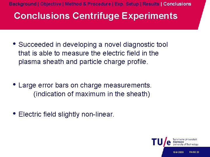 Background | Objective | Method & Procedure | Exp. Setup | Results | Conclusions