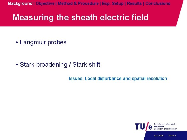 Background | Objective | Method & Procedure | Exp. Setup | Results | Conclusions