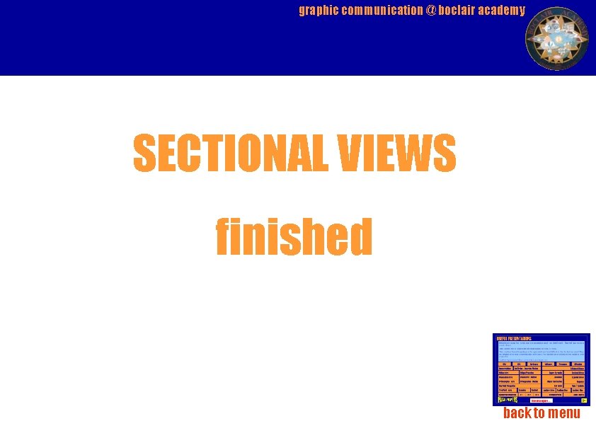 graphic communication @ boclair academy SECTIONAL VIEWS finished back to menu 