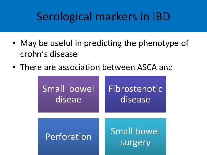 Serological markers in IBD • May be useful in predicting the phenotype of crohn’s
