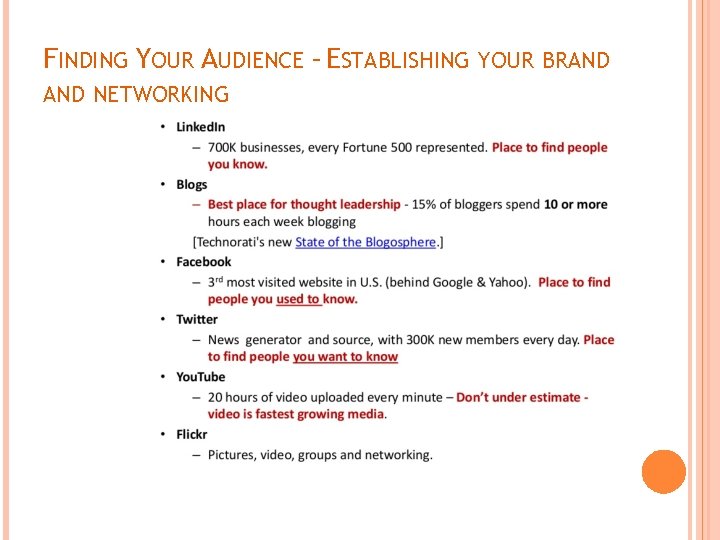 FINDING YOUR AUDIENCE – ESTABLISHING YOUR BRAND NETWORKING 