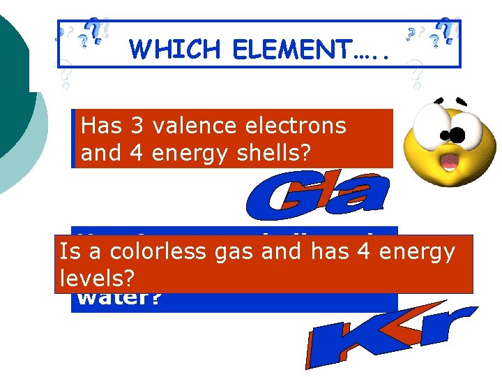 WHICH ELEMENT…. . Is Has non-reactive 3 valence electrons and has 2 and valence