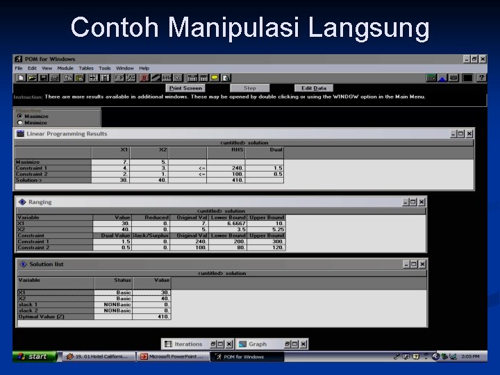 Contoh Manipulasi Langsung 