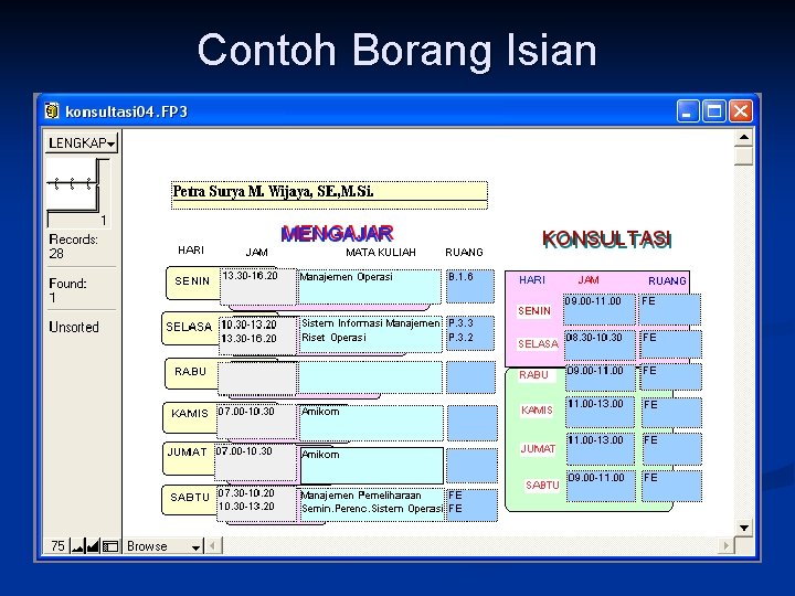 Contoh Borang Isian 