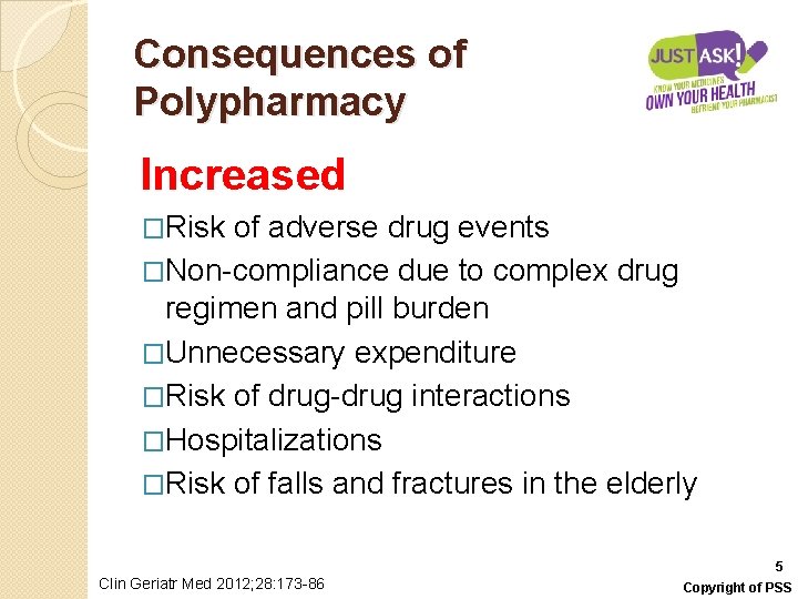 Consequences of Polypharmacy Increased �Risk of adverse drug events �Non-compliance due to complex drug