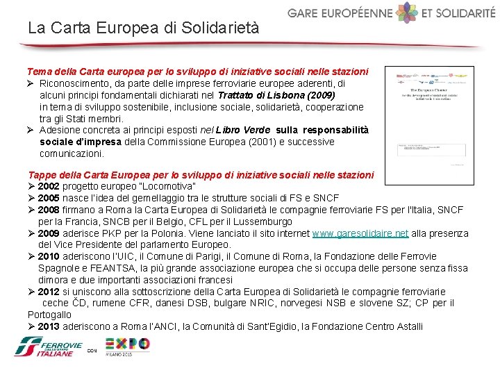 La Carta Europea di Solidarietà Tema della Carta europea per lo sviluppo di iniziative