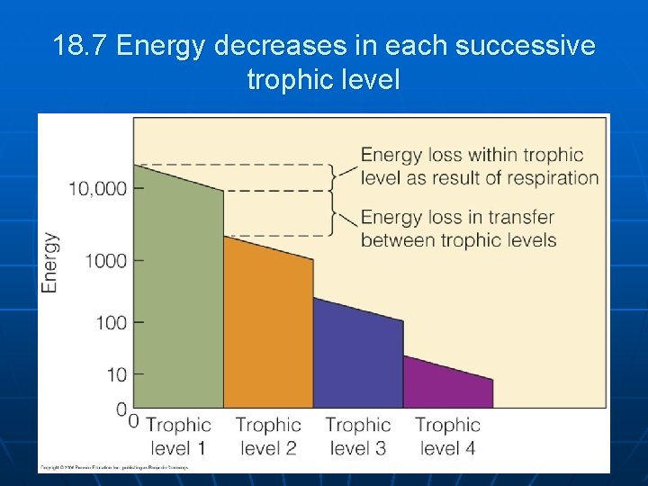 18. 7 Energy decreases in each successive trophic level 
