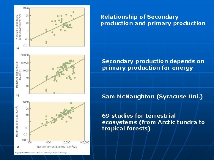 Relationship of Secondary production and primary production Secondary production depends on primary production for