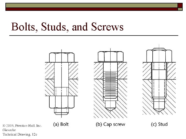 Bolts, Studs, and Screws 
