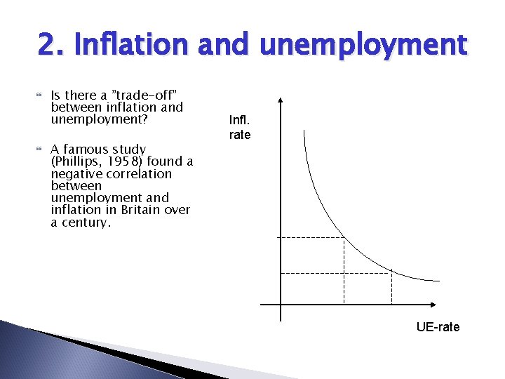 2. Inflation and unemployment Is there a ”trade-off” between inflation and unemployment? A famous