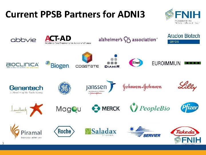 Current PPSB Partners for ADNI 3 3 