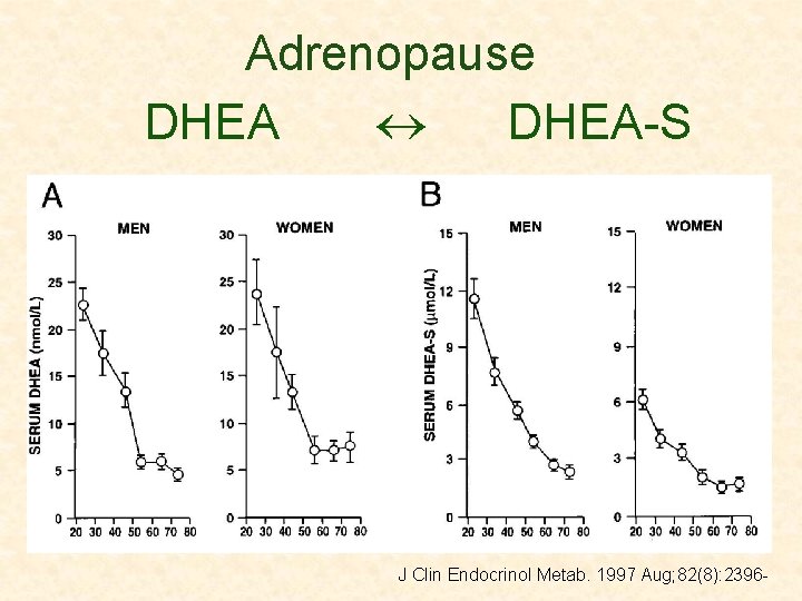 Adrenopause DHEA-S J Clin Endocrinol Metab. 1997 Aug; 82(8): 2396 - 