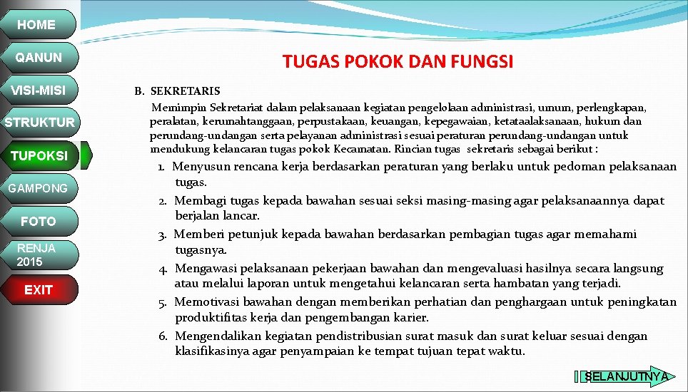 HOME QANUN VISI-MISI STRUKTUR TUPOKSI GAMPONG FOTO RENJA 2015 EXIT TUGAS POKOK DAN FUNGSI