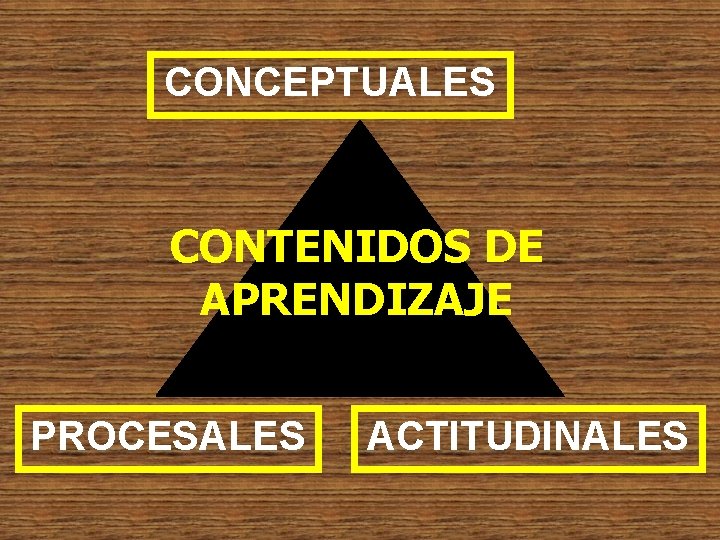 CONCEPTUALES CONTENIDOS DE APRENDIZAJE PROCESALES ACTITUDINALES 