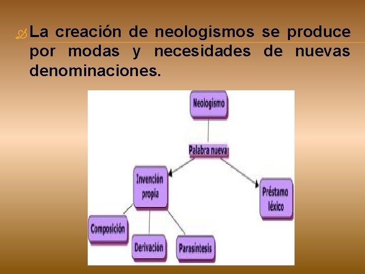  La creación de neologismos se produce por modas y necesidades de nuevas denominaciones.