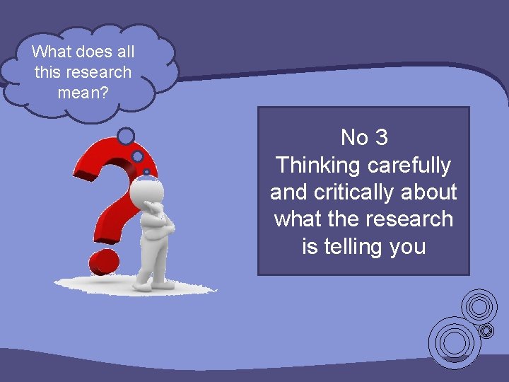 What does all this research mean? No 3 Thinking carefully and critically about what What does all this research mean? No 3 Thinking carefully and critically about what