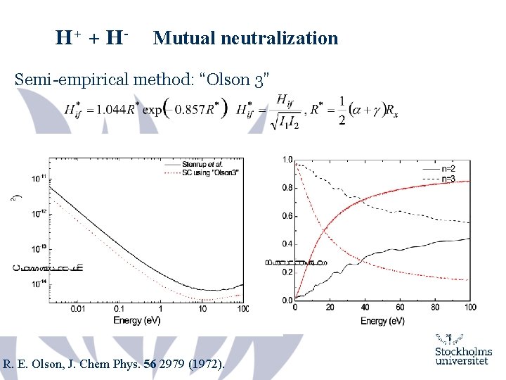 H+ + H - Mutual neutralization Semi-empirical method: “Olson 3” R. E. Olson, J.