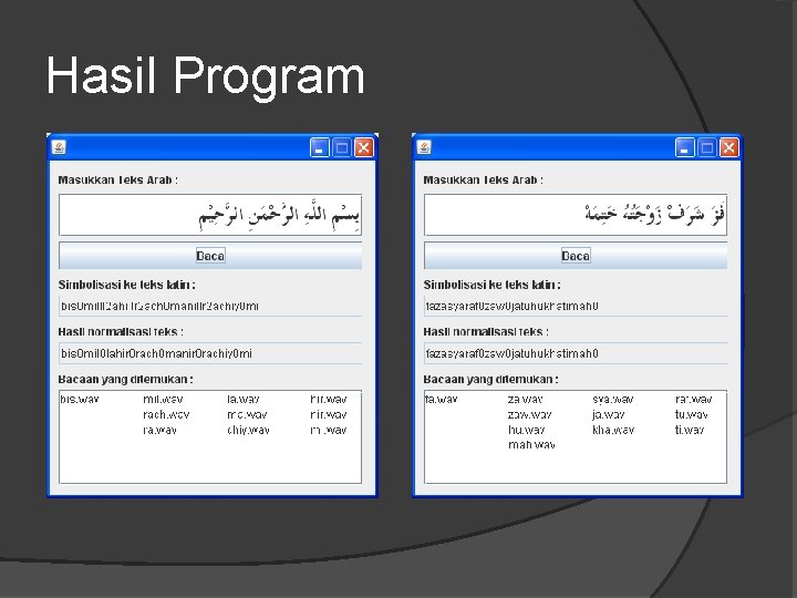 Hasil Program 