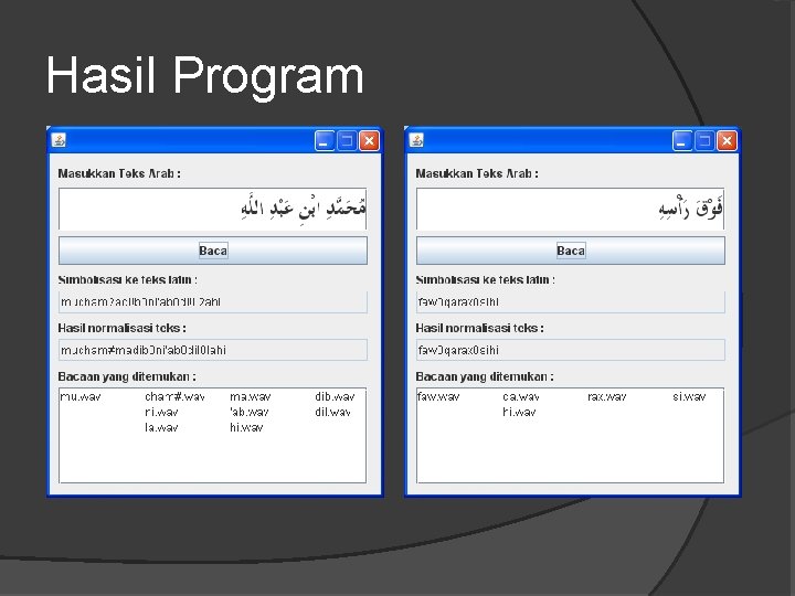 Hasil Program 