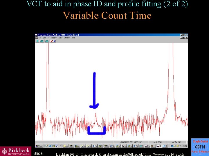 VCT to aid in phase ID and profile fitting (2 of 2) Variable Count