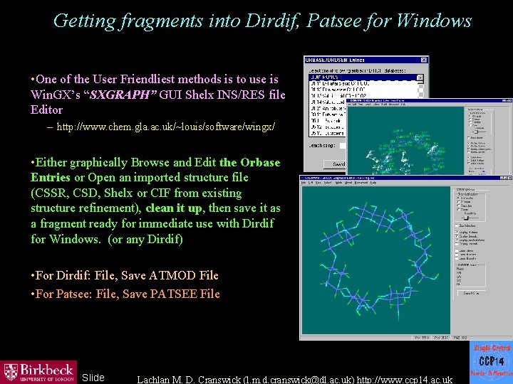 Getting fragments into Dirdif, Patsee for Windows • One of the User Friendliest methods