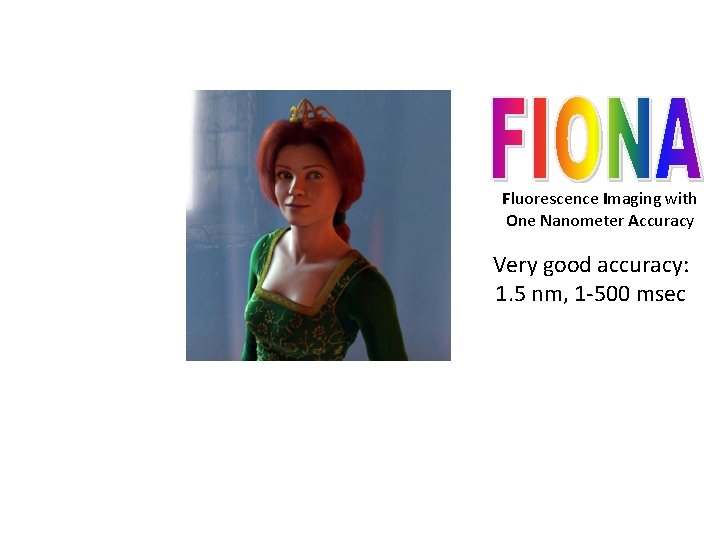 Fluorescence Imaging with One Nanometer Accuracy Very good accuracy: 1. 5 nm, 1 -500