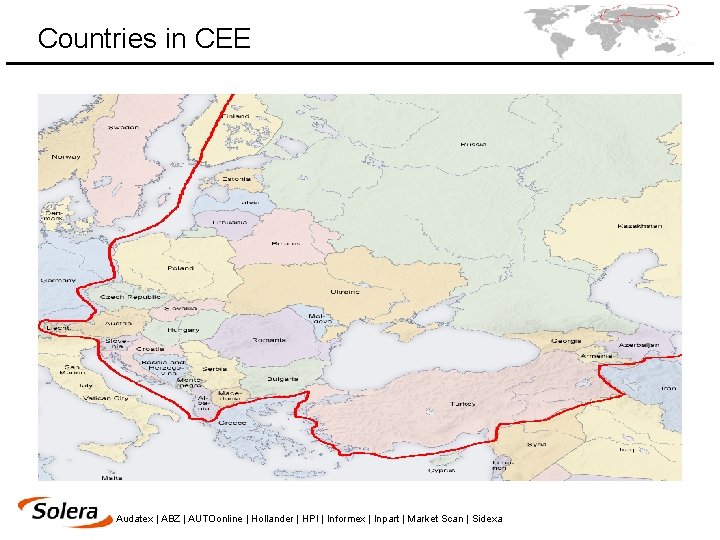 Countries in CEE Audatex | ABZ | AUTOonline | Hollander | HPI | Informex