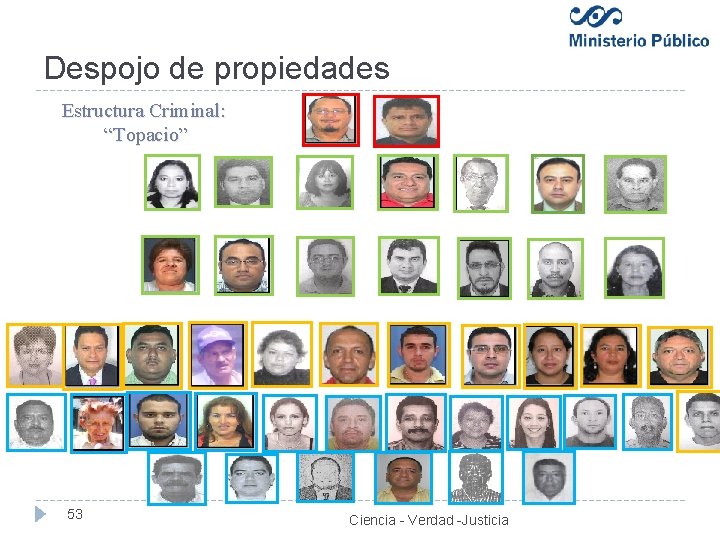 Despojo de propiedades Estructura Criminal: “Topacio” 53 Ciencia - Verdad -Justicia 