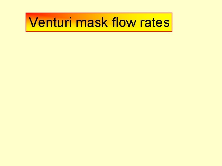 Venturi mask flow rates 