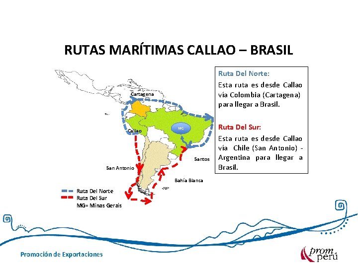 RUTAS MARÍTIMAS CALLAO – BRASIL Ruta Del Norte: Esta ruta es desde Callao vía