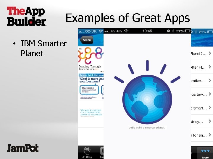 Examples of Great Apps • IBM Smarter Planet 