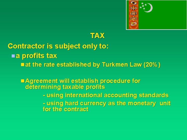 TAX Contractor is subject only to: n a profits tax n at the rate