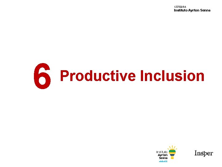 CÁTEDRA Instituto Ayrton Senna 6 Productive Inclusion 