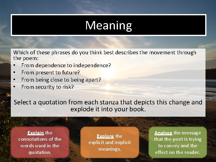 Meaning Which of these phrases do you think best describes the movement through the