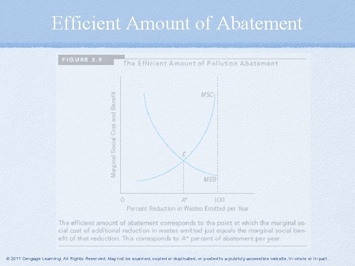 Efficient Amount of Abatement © 2011 Cengage Learning. All Rights Reserved. May not be