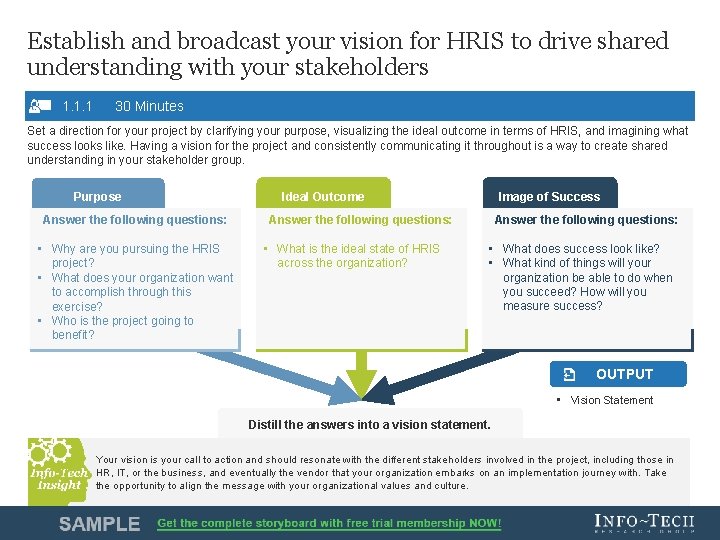 Establish and broadcast your vision for HRIS to drive shared understanding with your stakeholders