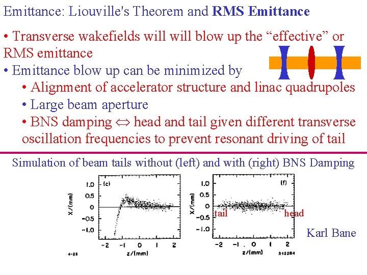 Emittance: Liouville's Theorem and RMS Emittance • Transverse wakefields will blow up the “effective”
