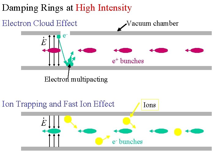 Damping Rings at High Intensity Electron Cloud Effect Vacuum chamber ee+ bunches Electron multipacting