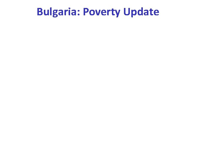 Bulgaria: Poverty Update 