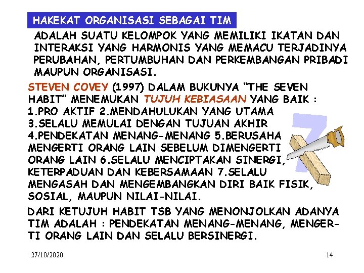 HAKEKAT ORGANISASI SEBAGAI TIM ADALAH SUATU KELOMPOK YANG MEMILIKI IKATAN DAN INTERAKSI YANG HARMONIS