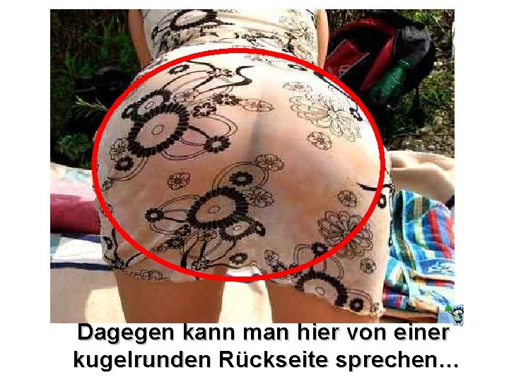 Dagegen kann man hier von einer kugelrunden Rückseite sprechen… 
