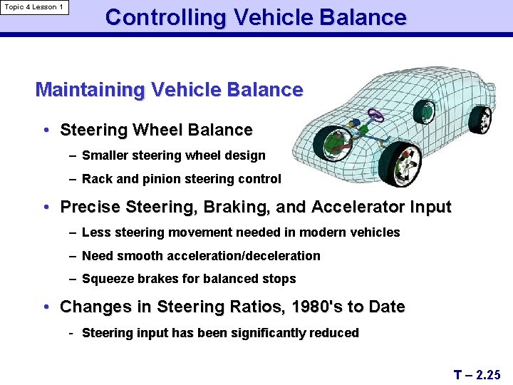 Topic 4 Lesson 1 Controlling Vehicle Balance Roll