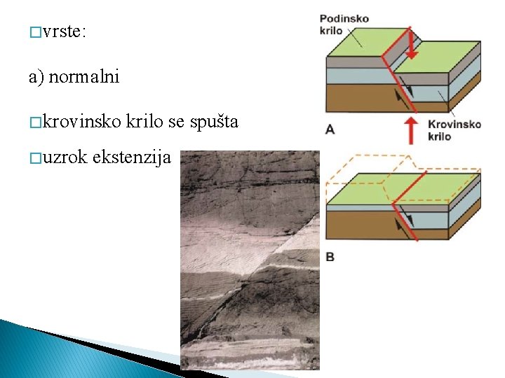 � vrste: a) normalni � krovinsko krilo se spušta � uzrok ekstenzija 