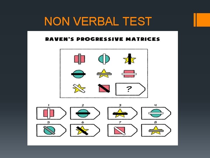 NON VERBAL TEST 