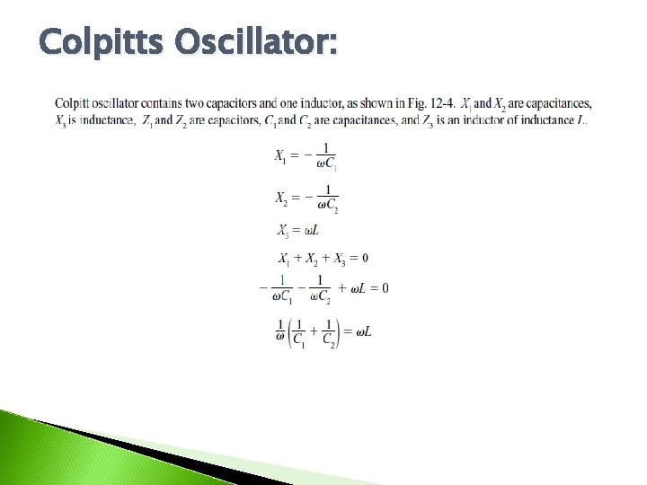 Colpitts Oscillator: 