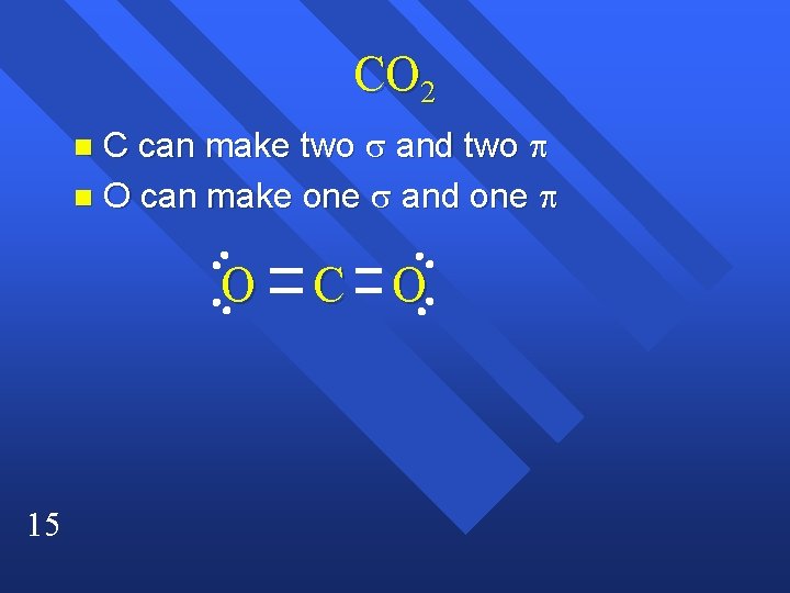 CO 2 C can make two s and two p n O can make