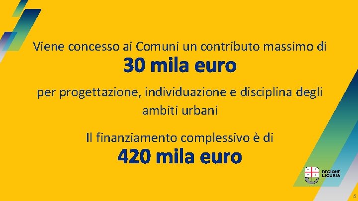 Viene concesso ai Comuni un contributo massimo di 30 mila euro per progettazione, individuazione